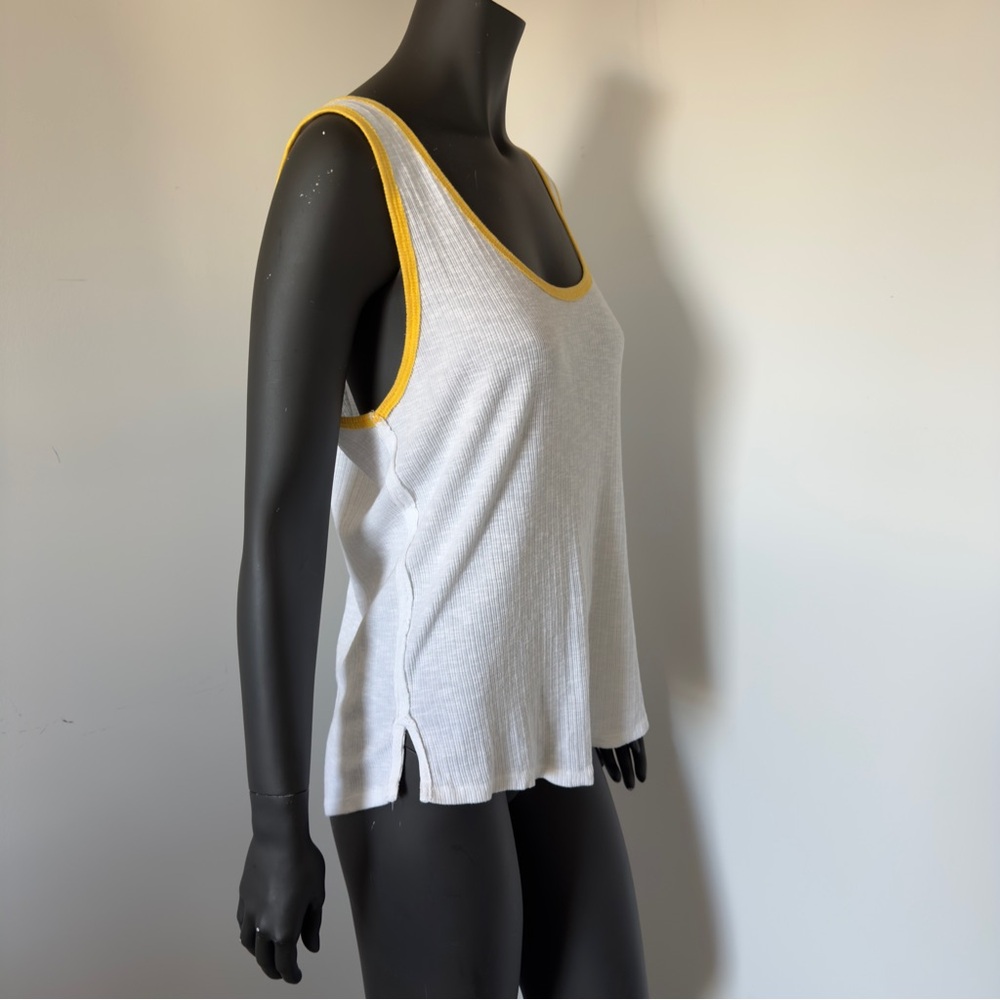 219. NWT Free People White and Yellow Tank Top - Picture 7 of 7